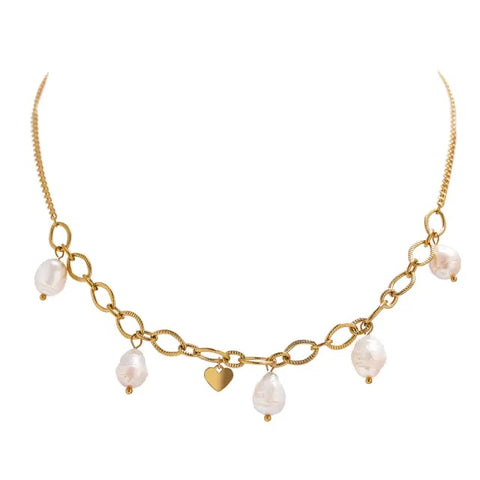 Elegant necklace with chains and pearls