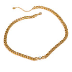 Gold chained necklace with zirkonia stone