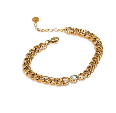 Gold bracelet with zirkonia stone