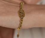 Gold double D pendant bracelet